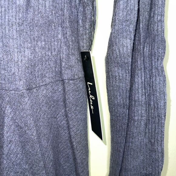 Lulus Fit and Fair Denim Blue Ribbed Knit Long Sleeve Skater Dress XL - Picture 8 of 14